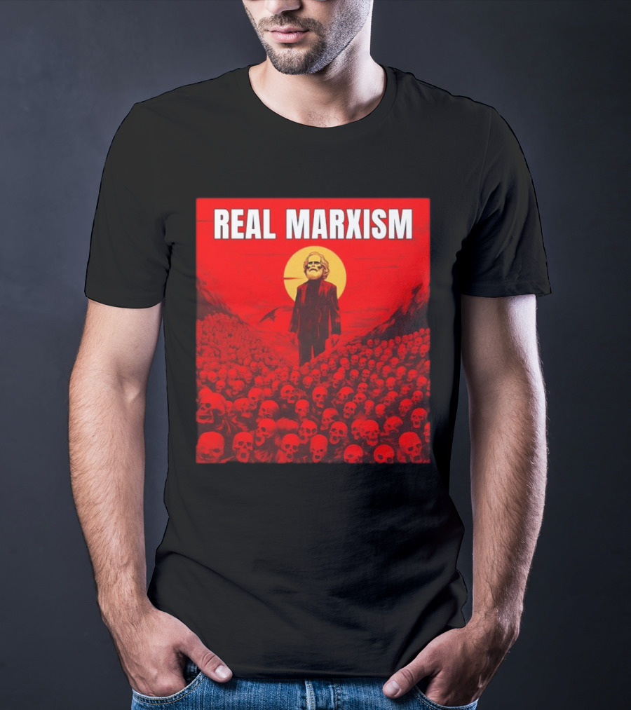 Karl Marx Real Marxism Surrounded By Skulls T-Shirt