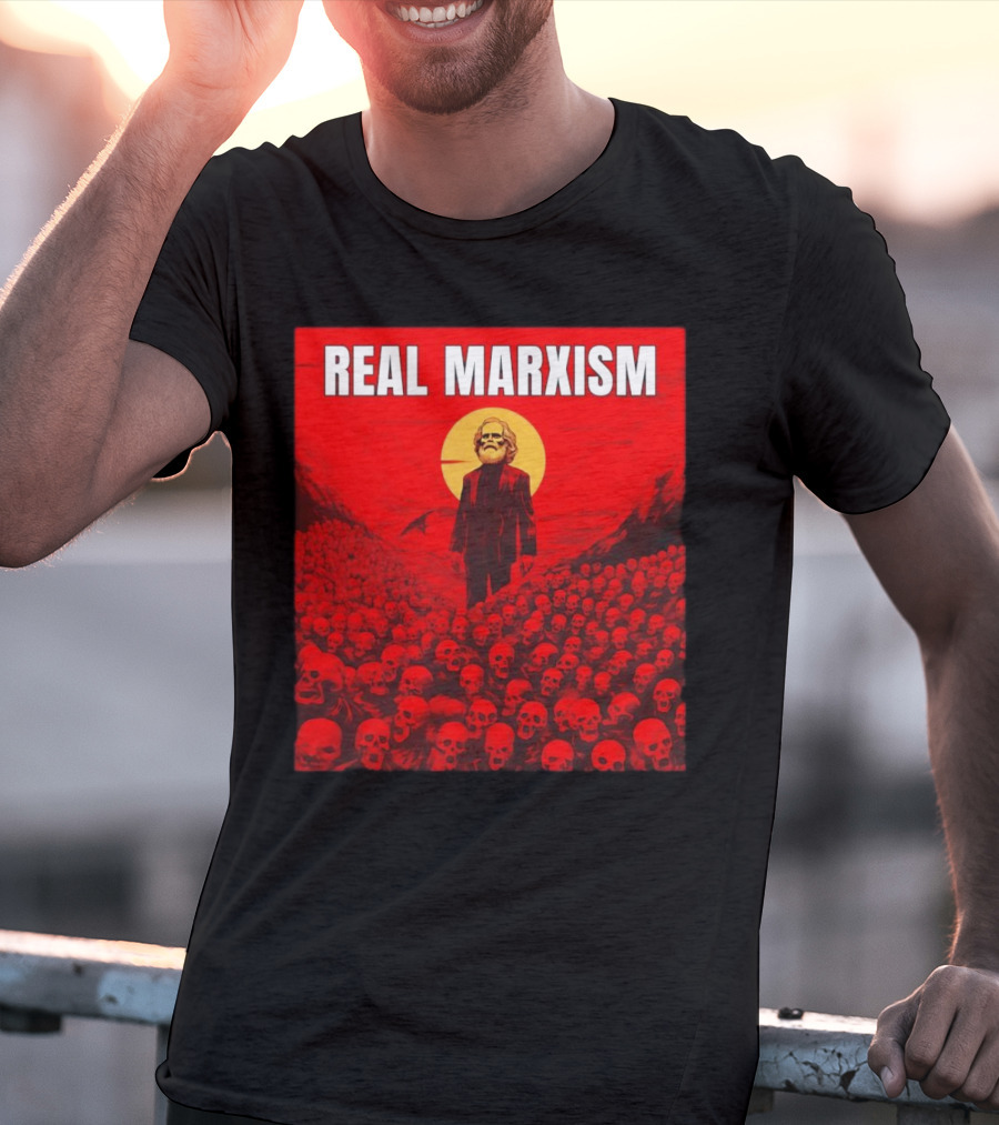 Karl Marx Real Marxism Surrounded By Skulls T-Shirt