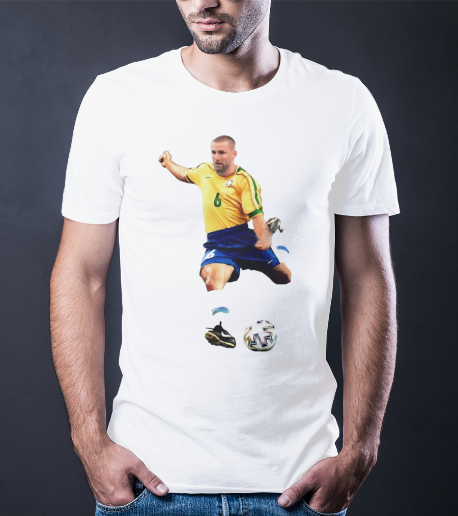 Shawberto Carlos Footballer In Brazilian Kit With Ball T-Shirt