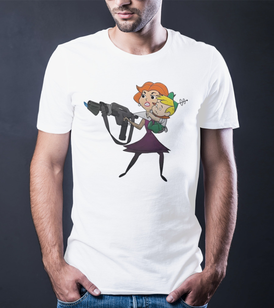 The Jetsons' Jane With Blaster Protecting Elroy Get Away From Him You B-word T-Shirt