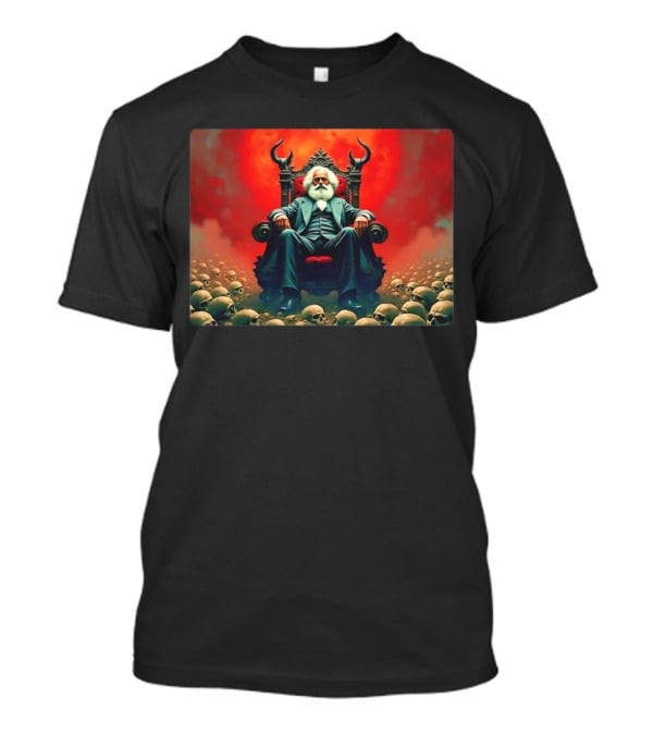 Communists Want To Abolish Intellectual Property Karl Marx Throne Of Skulls And Flames T-Shirt