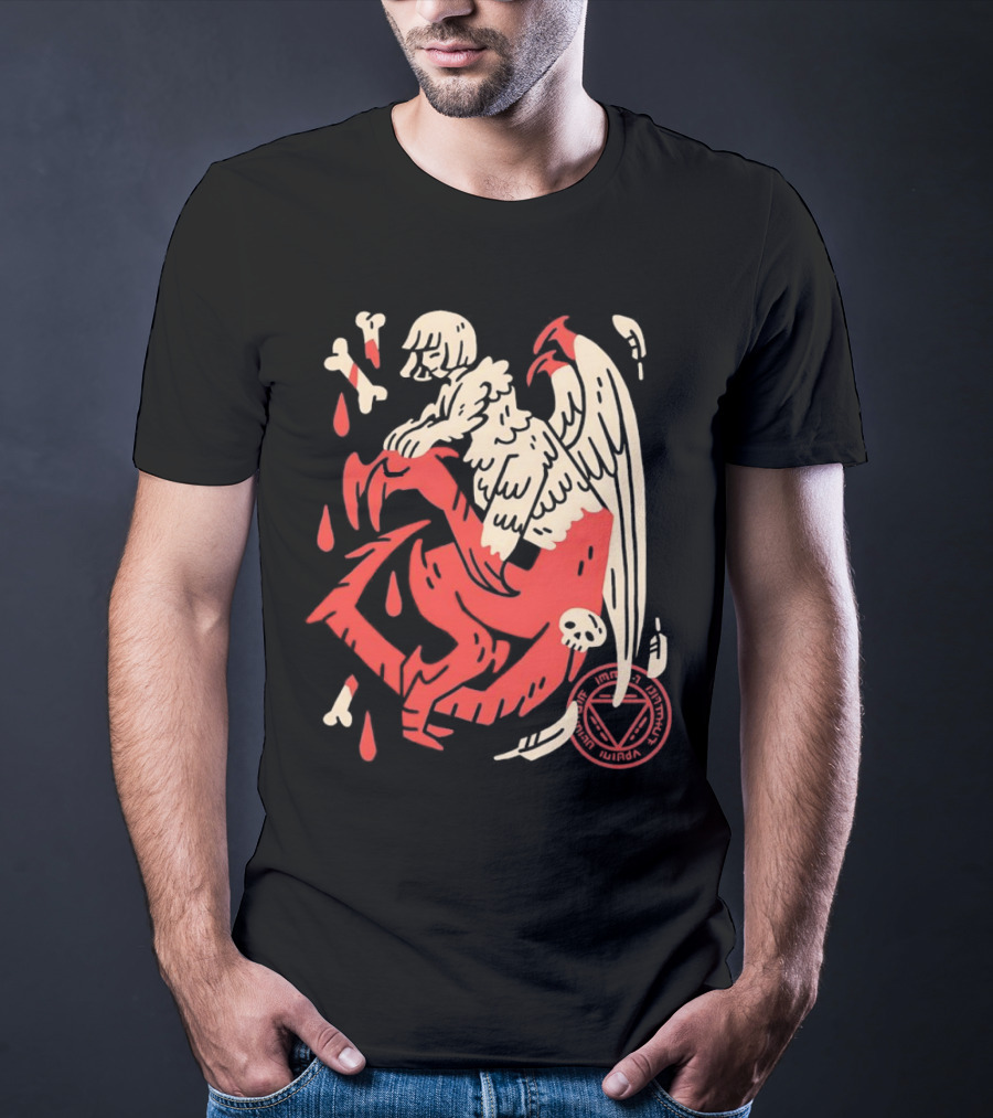 Falin Touden Dungeon Meshi Delicious In Dungeon Forbidden Magic Winged Creature With Skull And Bones T-Shirt