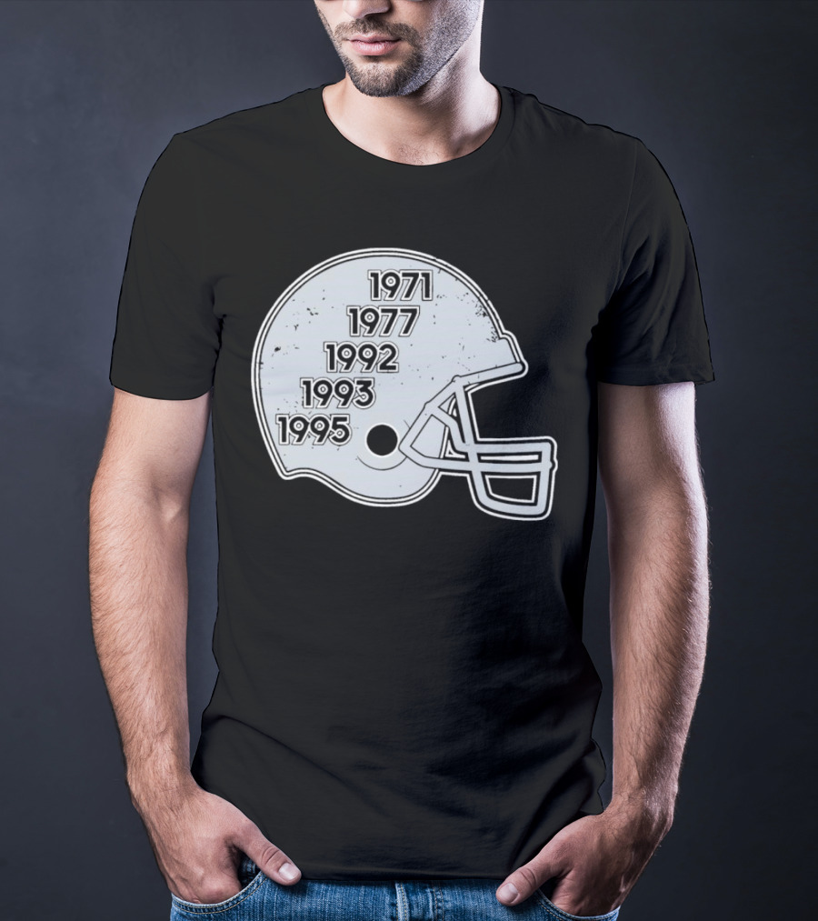 Dallas Cowboys Glory Years 5 Times Helmet 1971 1977 1992 1993 1995 T-Shirt