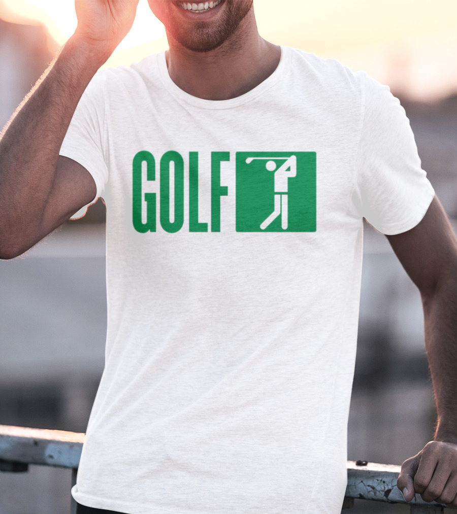 GOLF Swing Silhouette Icon Green T-Shirt
