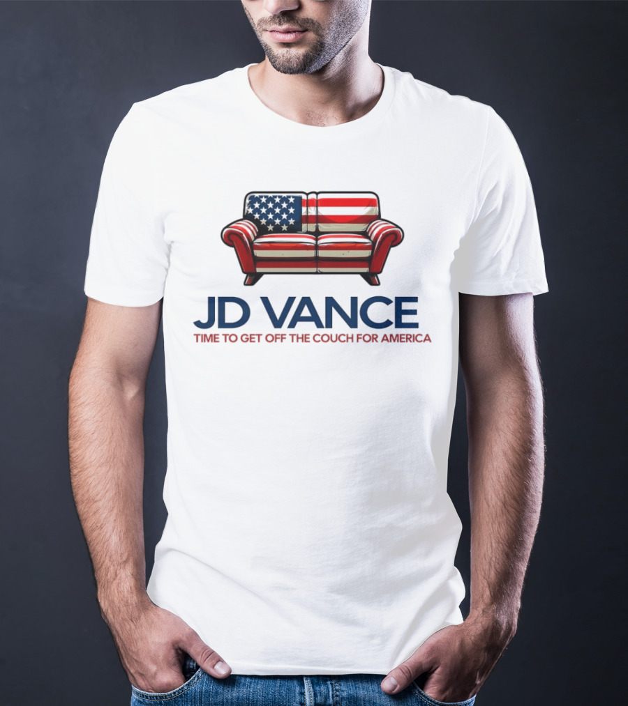 JD Vance Time To Get Off The Couch For America USA Flag Couch T-Shirt
