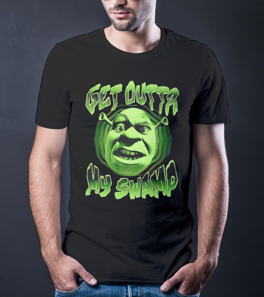 Get Outta My Swamp Shrek Face T-Shirt