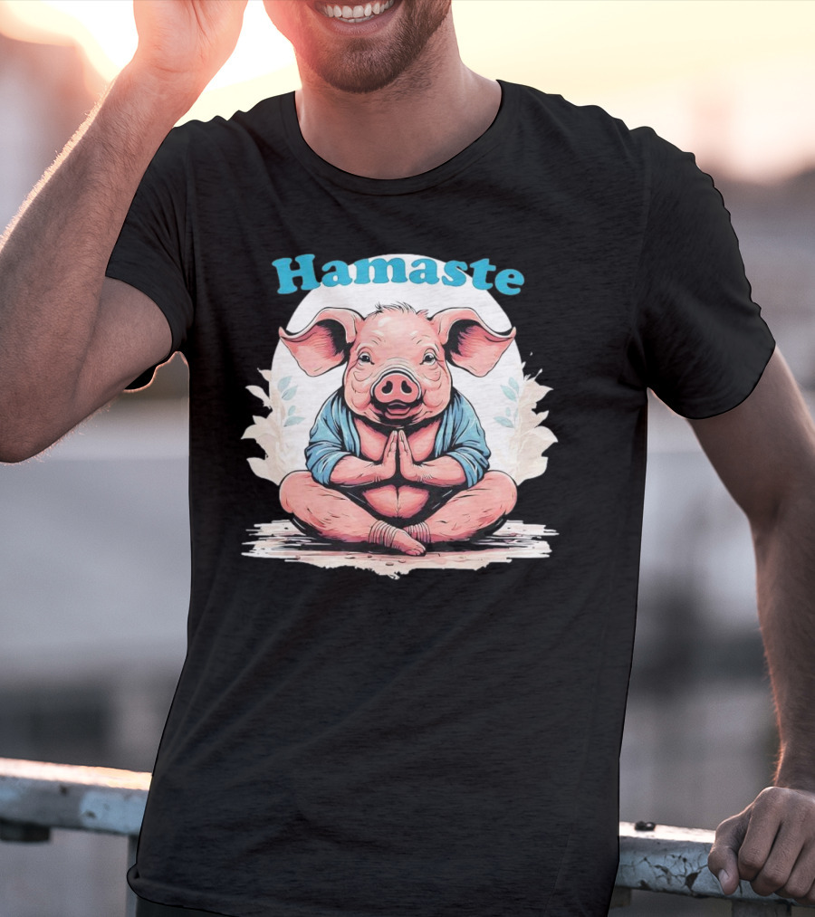 Hamaste Schwein Yoga Namaste Nationaler Humor T-Shirt