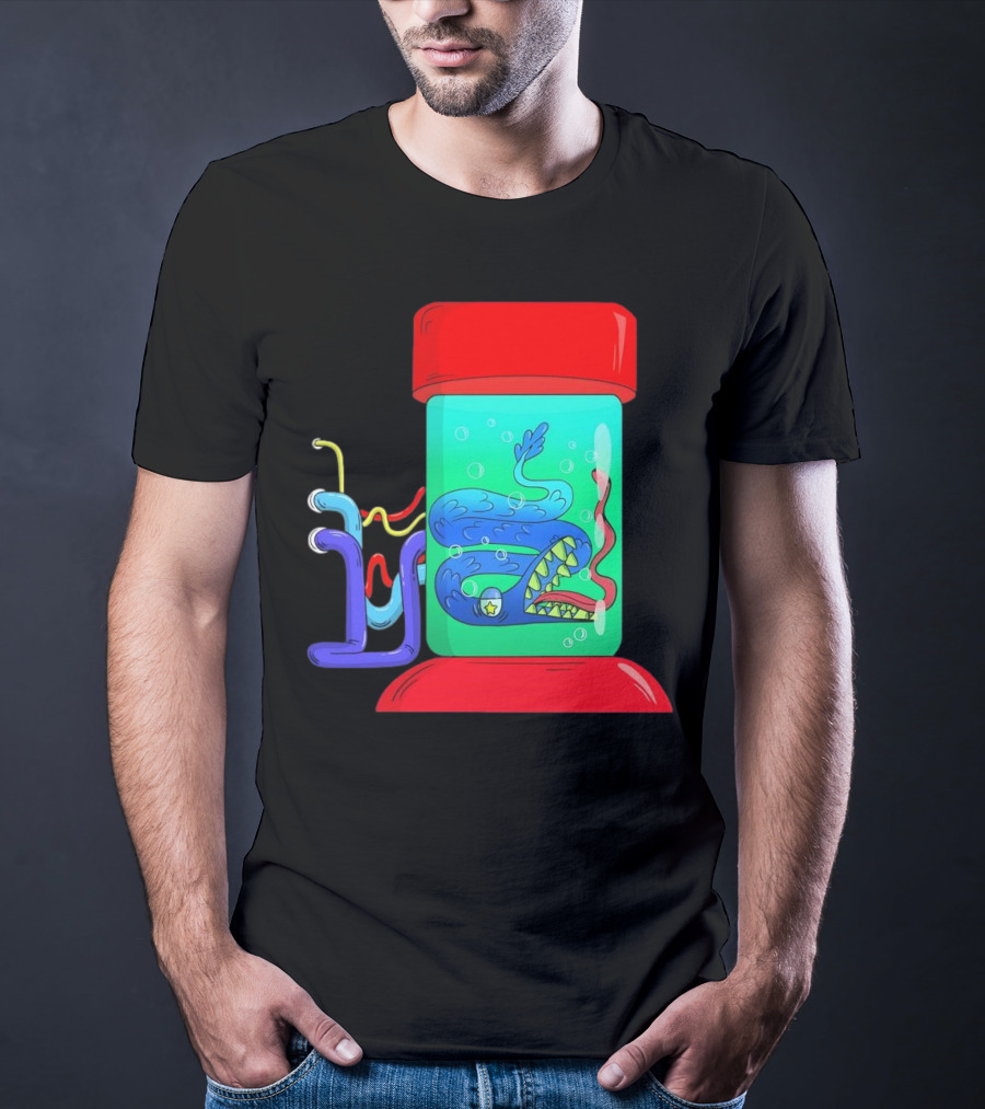 Viper In Colorful Science Lab Jar With Tubes T-Shirt