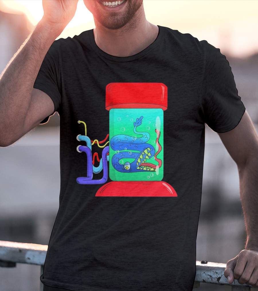 Viper In Colorful Science Lab Jar With Tubes T-Shirt