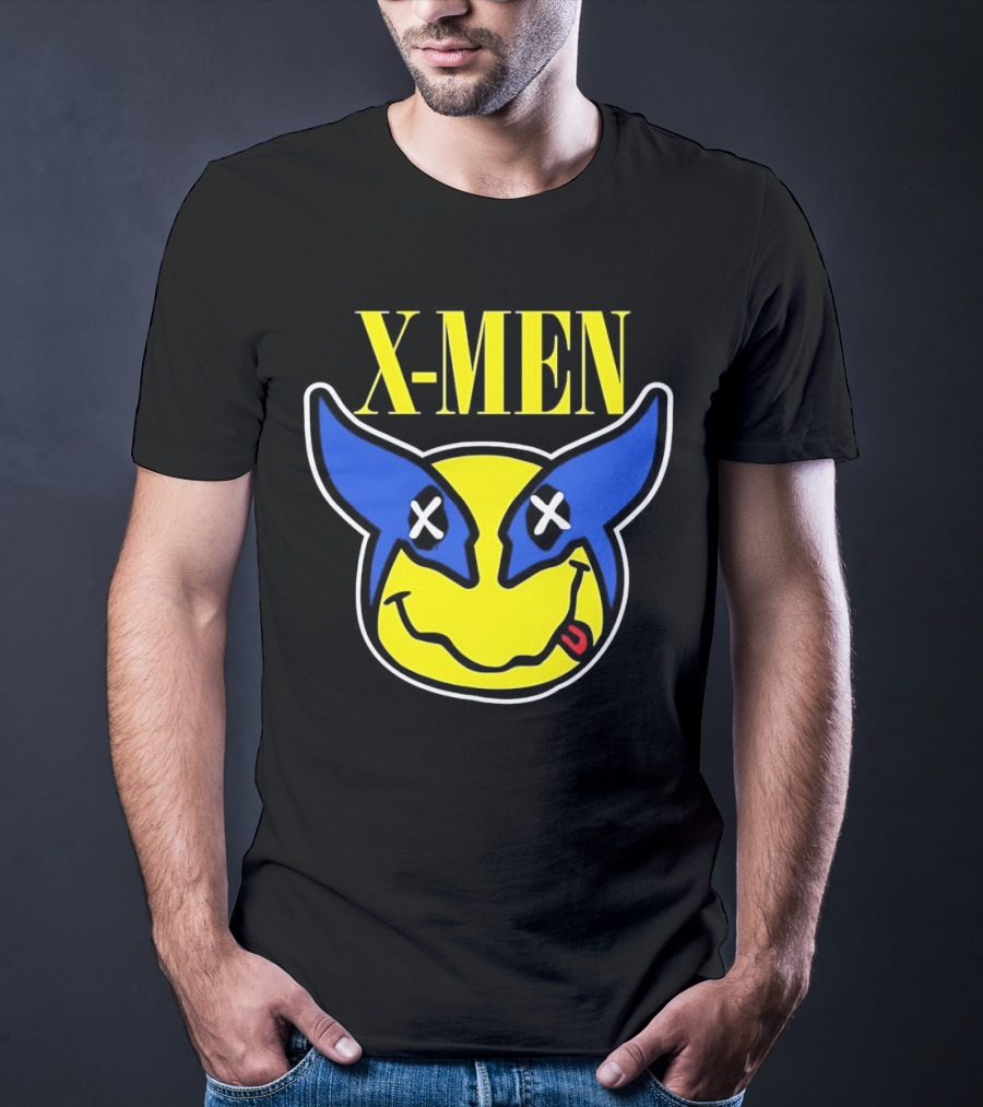 X-Men Wolverine Nirvana Smiley Face Crossover T-Shirt