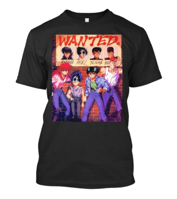 Yu Yu Hakusho 1992 Wanted Kurama Hiei Yusuke Kuwabara T-Shirt