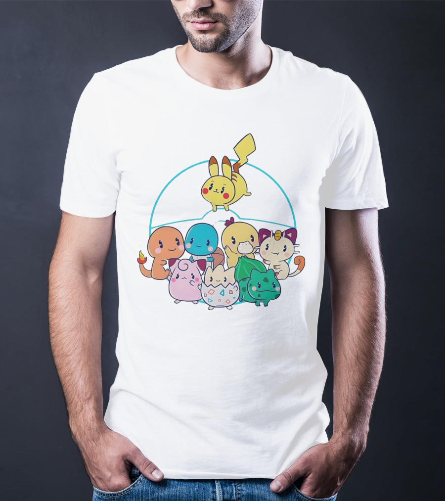 Kawaii Pokes Pikachu Bulbasaur Charmander Squirtle Cuties T-Shirt