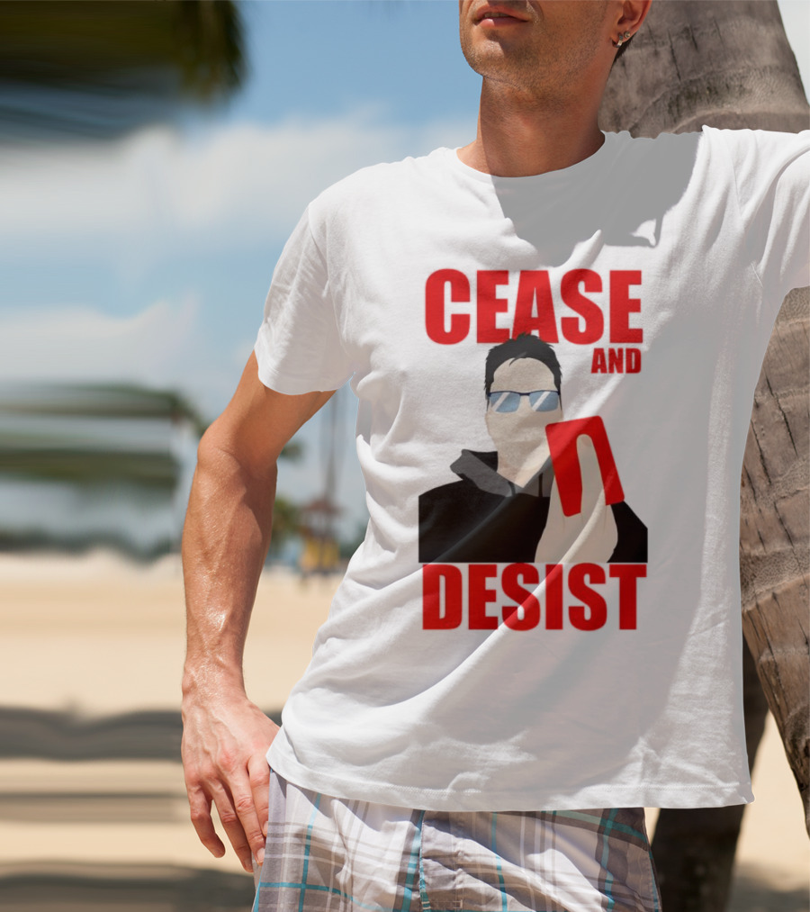 CEASE AND DESIST Red Card Warning T-Shirt