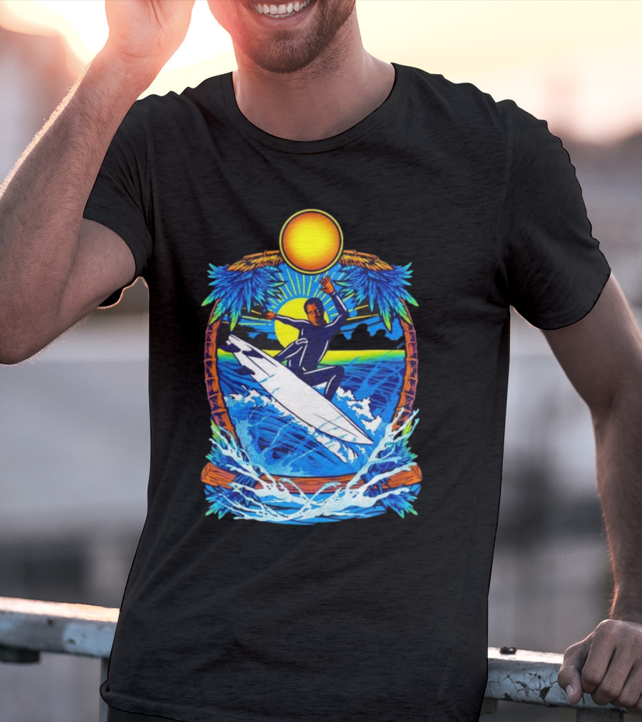 Chill With Water Surfing Under The Sun And Palm Trees T-Shirt