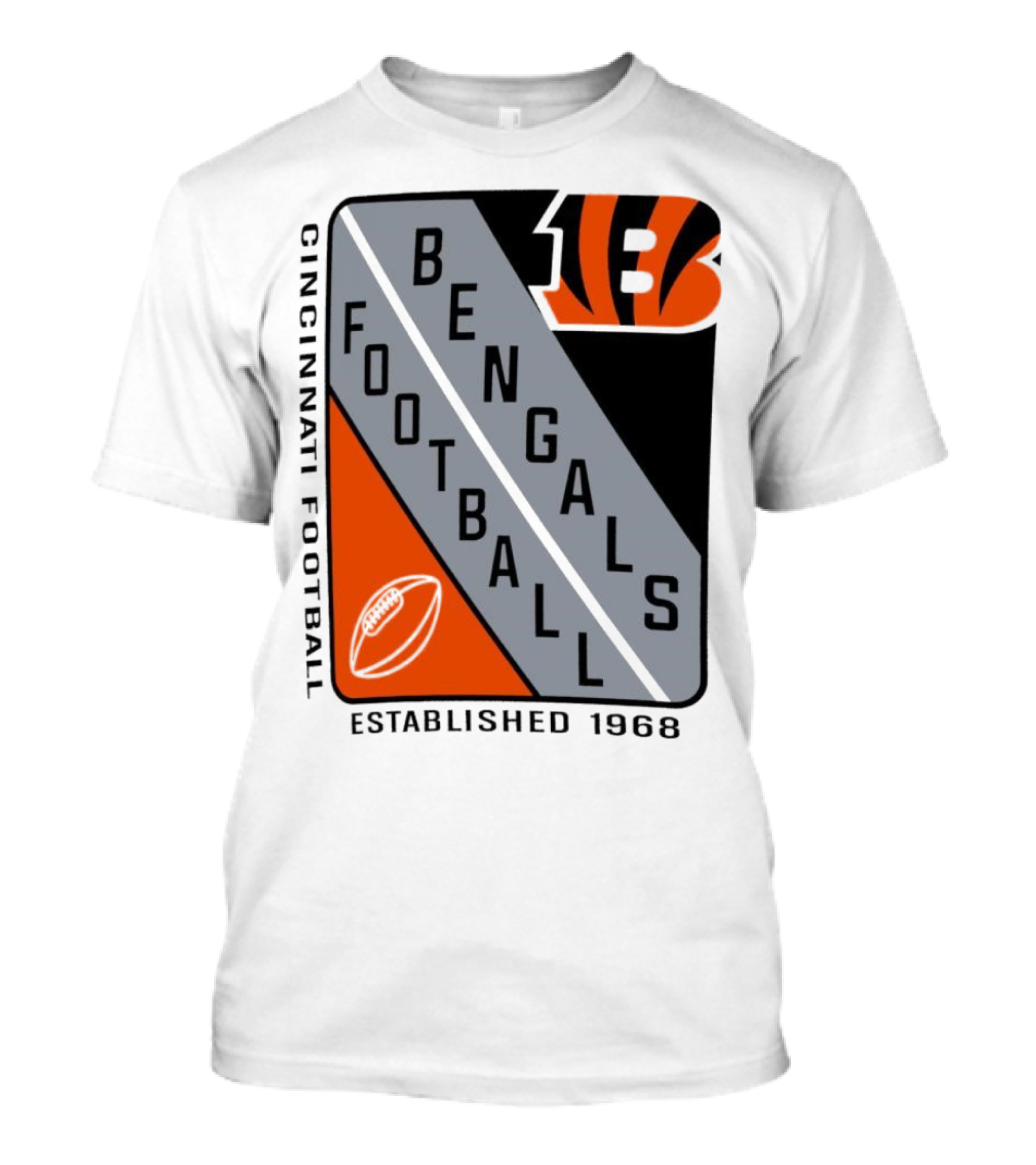 Cincinnati Bengals Football Shield Established 1968 Football Bengals Cincinnati Football T-Shirt