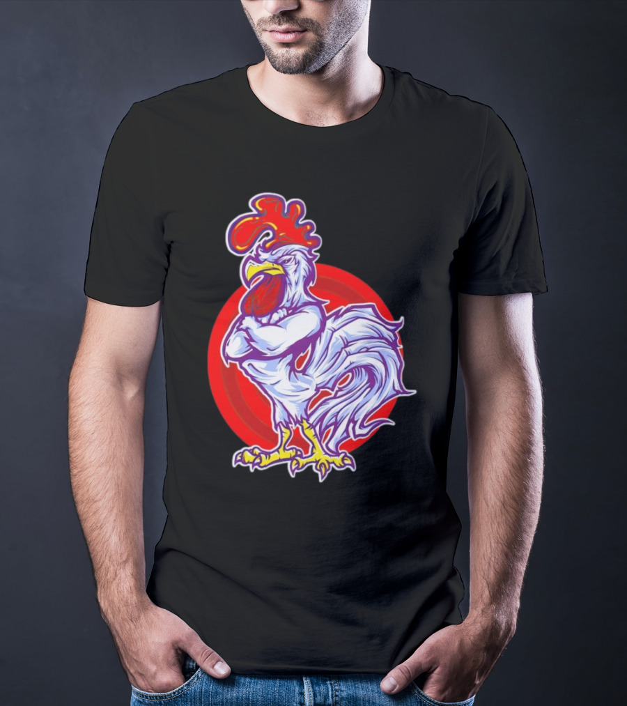 Cookei Chicken Muscle Rooster T-Shirt