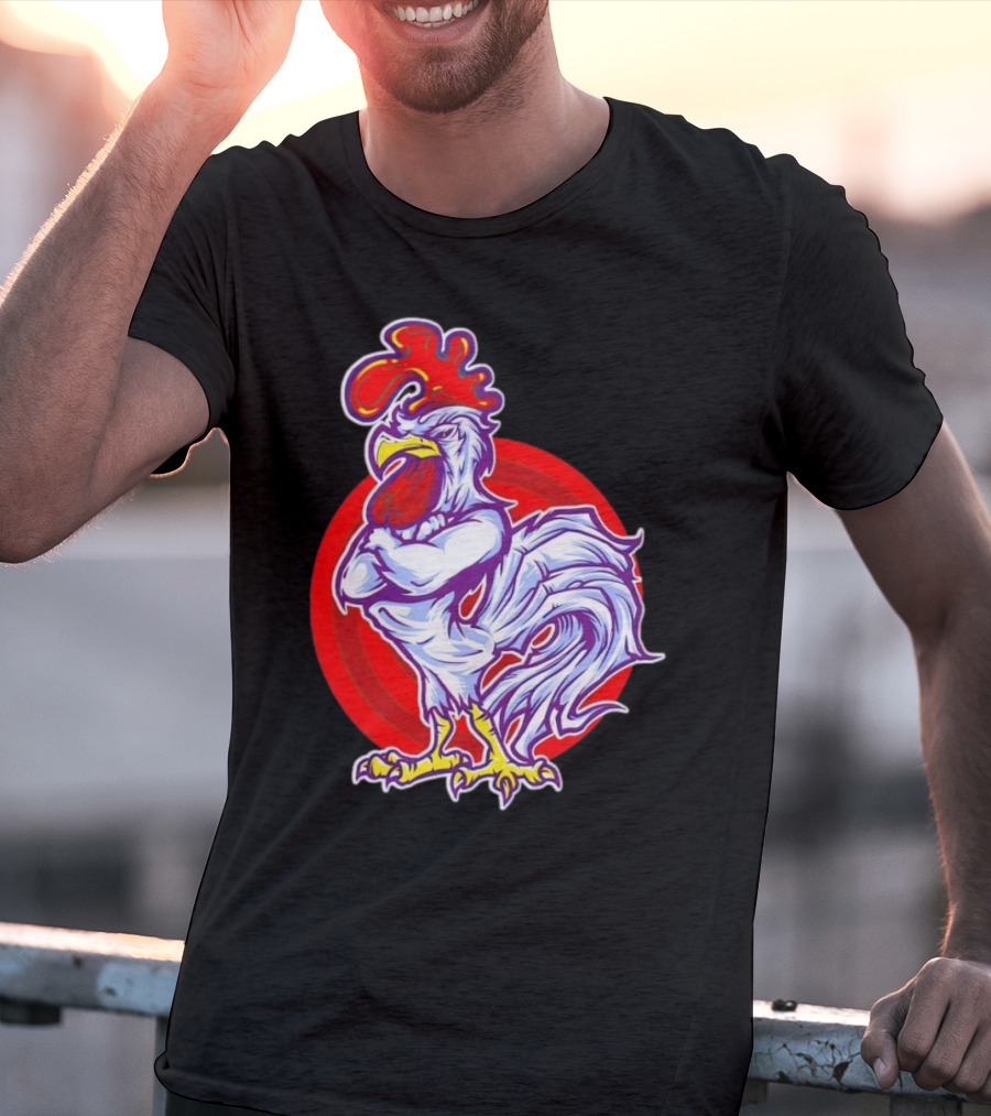 Cookei Chicken Muscle Rooster T-Shirt