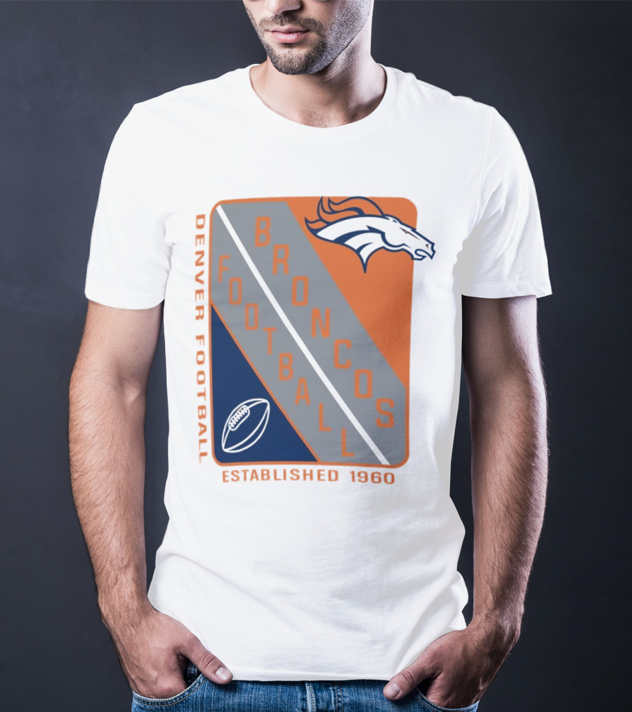 Denver Broncos Football Established 1960 Shield T-Shirt