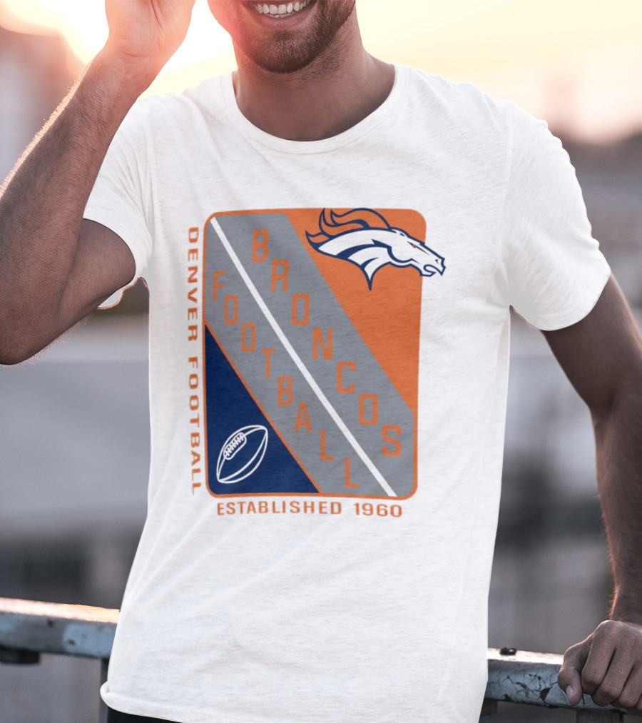 Denver Broncos Football Established 1960 Shield T-Shirt