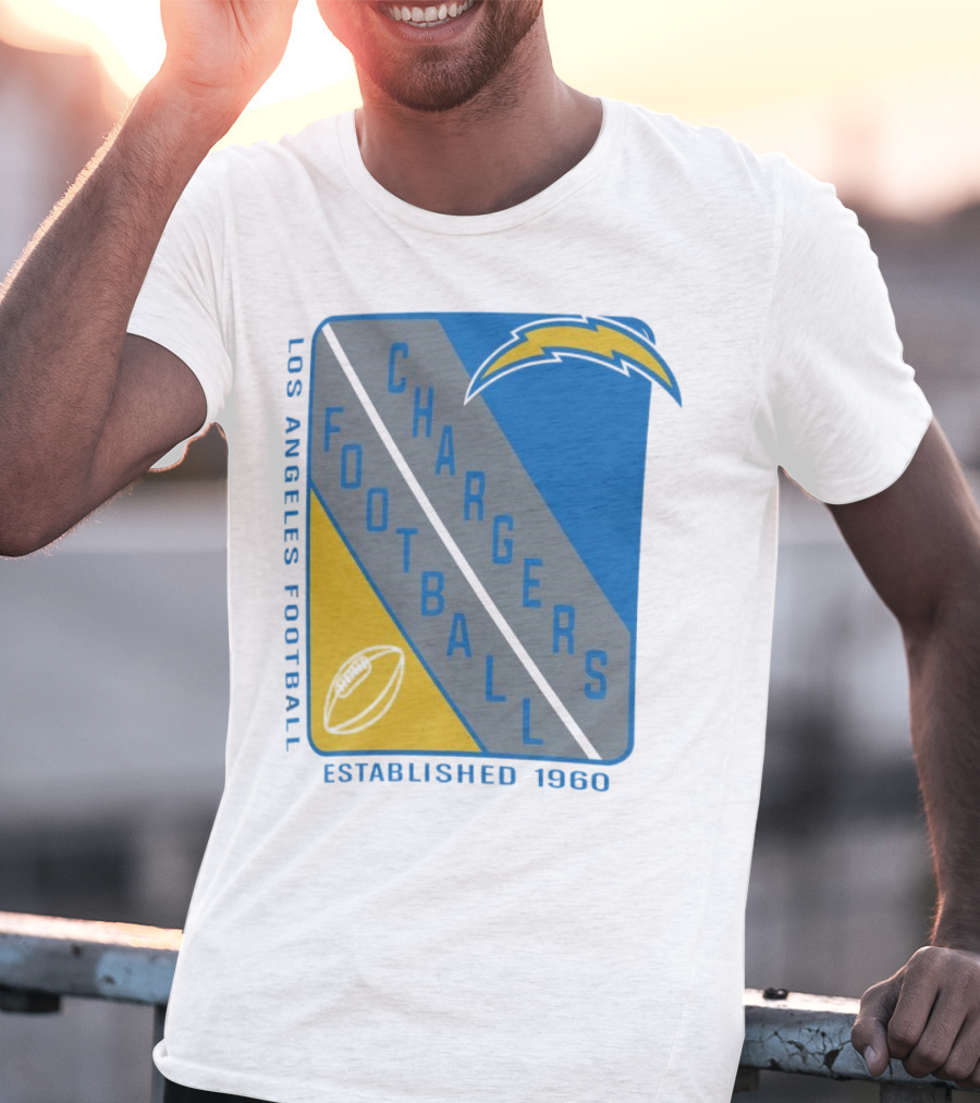 Los Angeles Chargers Football Shield Established 1960 T-Shirt