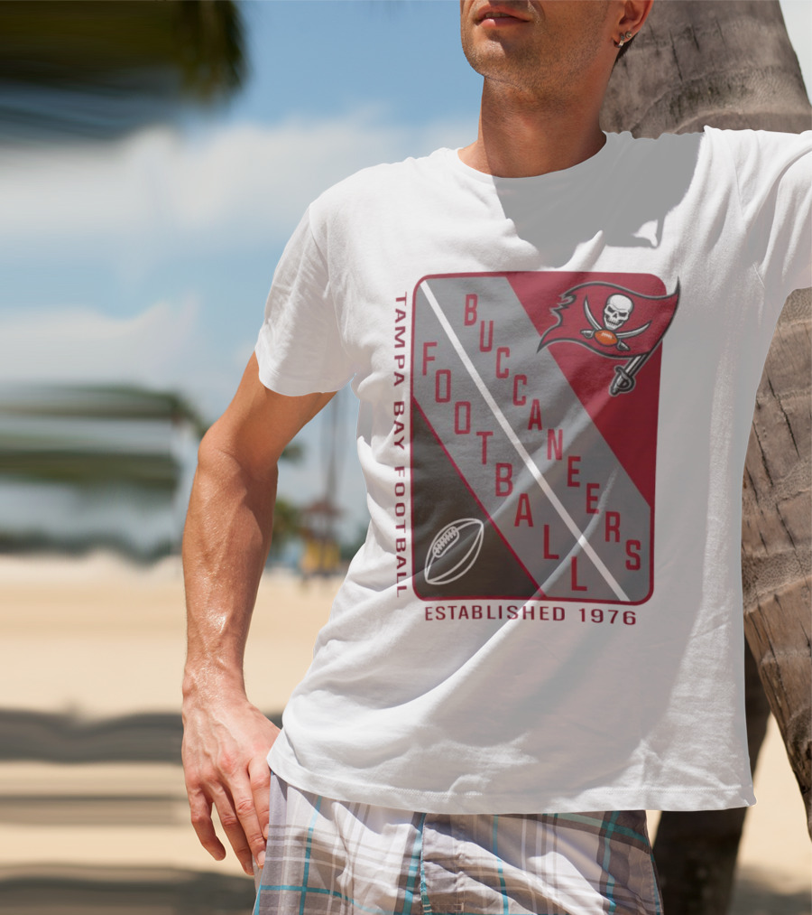 Tampa Bay Buccaneers Football Established 1976 Shield T-Shirt