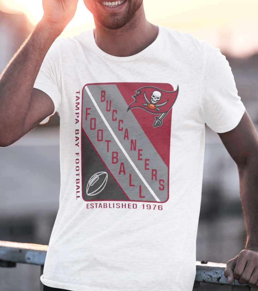 Tampa Bay Buccaneers Football Established 1976 Shield T-Shirt