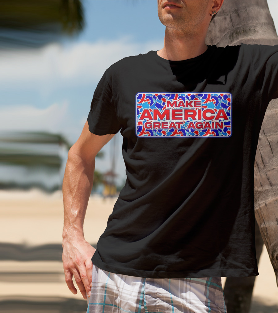 Make America Great Again Camo Red Blue White T-Shirt