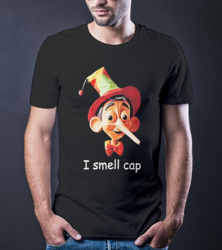 I Smell Cap Puppet Pinocchio With Colorful Hat And Bow Tie T-Shirt