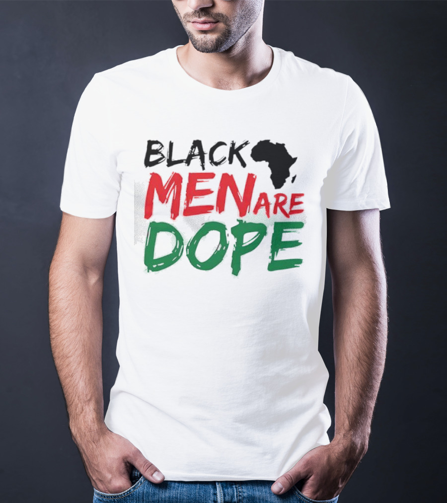 Black Men Are Dope Africa Silhouette Red Green T-Shirt