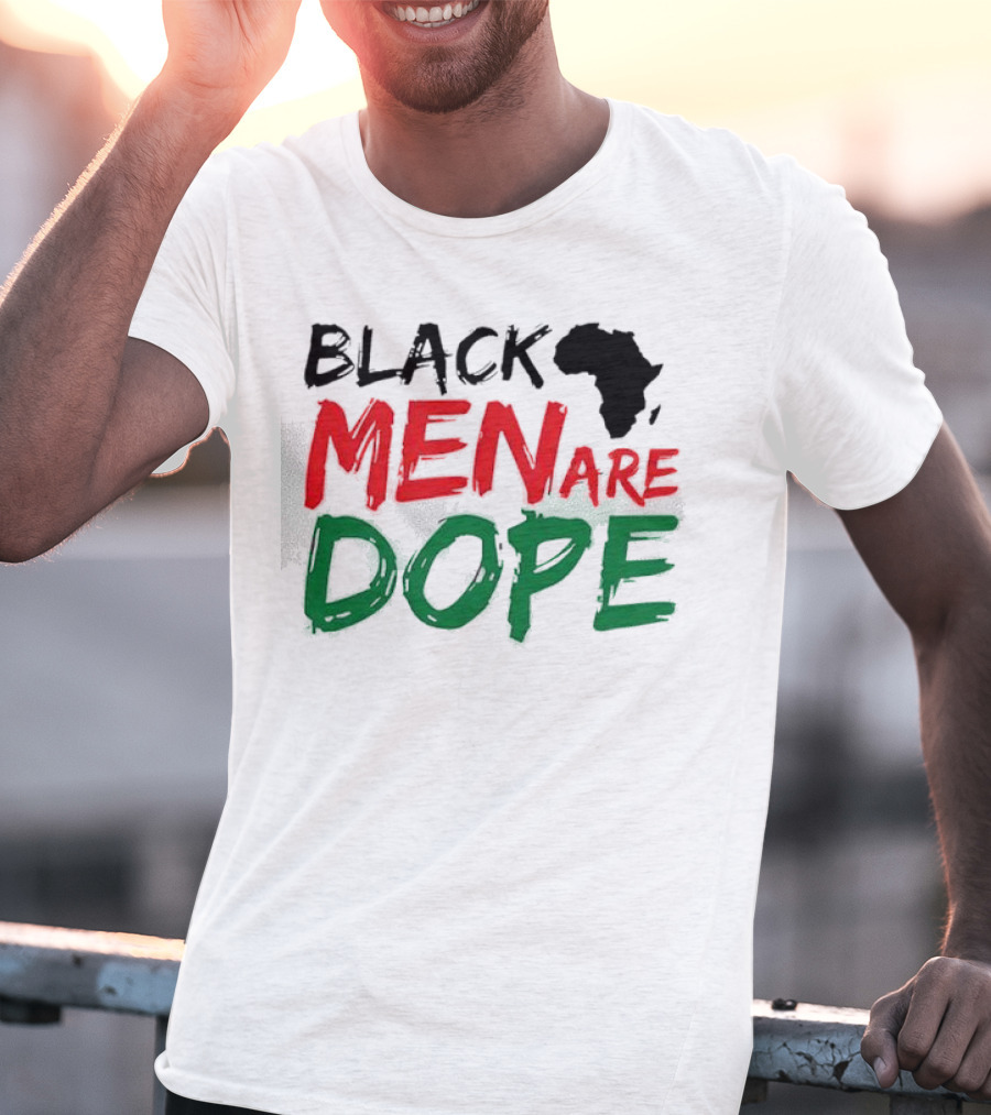 Black Men Are Dope Africa Silhouette Red Green T-Shirt