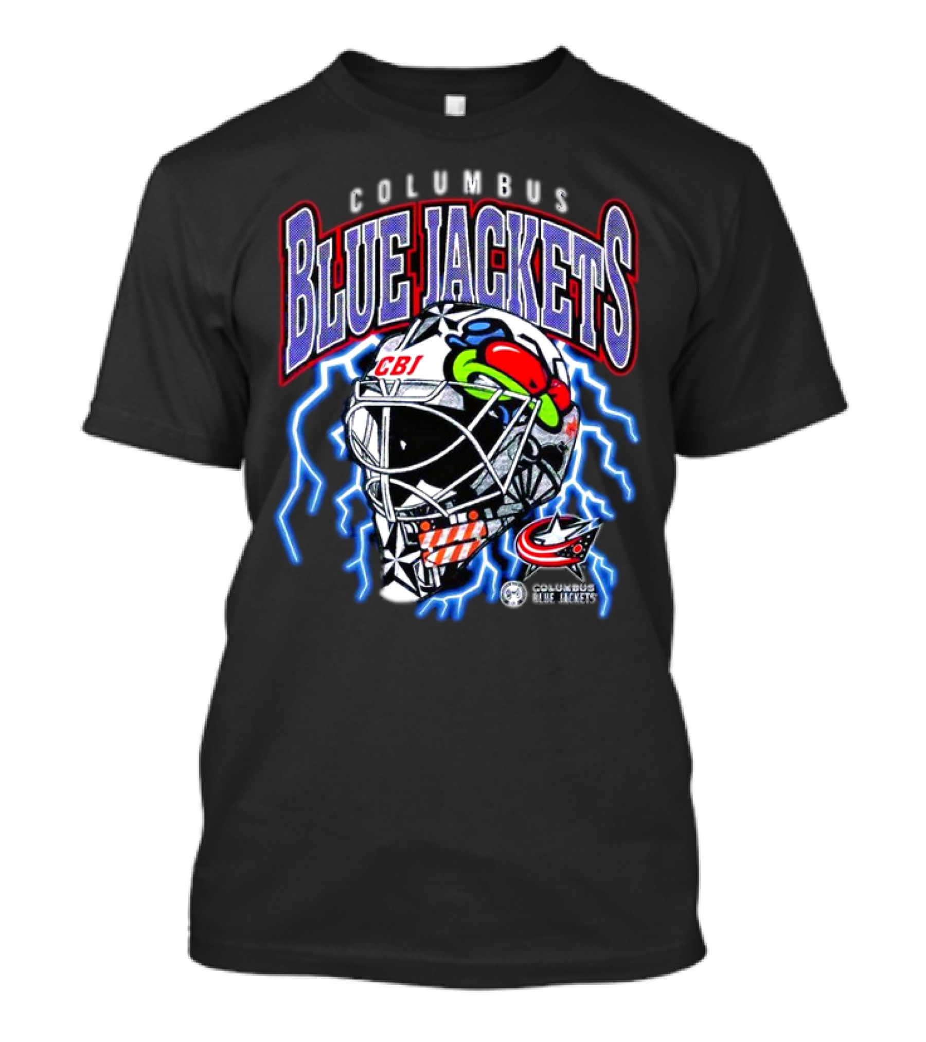 Columbus Blue Jackets CBJ Lightning Goalie Mask T-Shirt