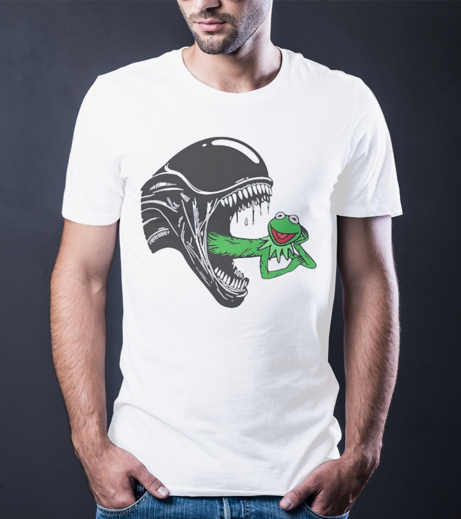 Alien Kermit Xenomorph Mashup Funny T-Shirt