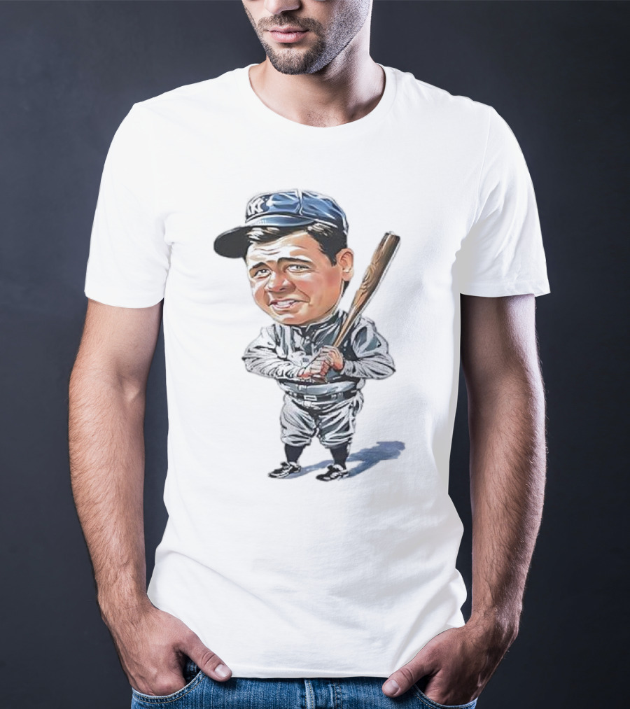 Babe Ruth NY Baseball Retro Caricature T-Shirt