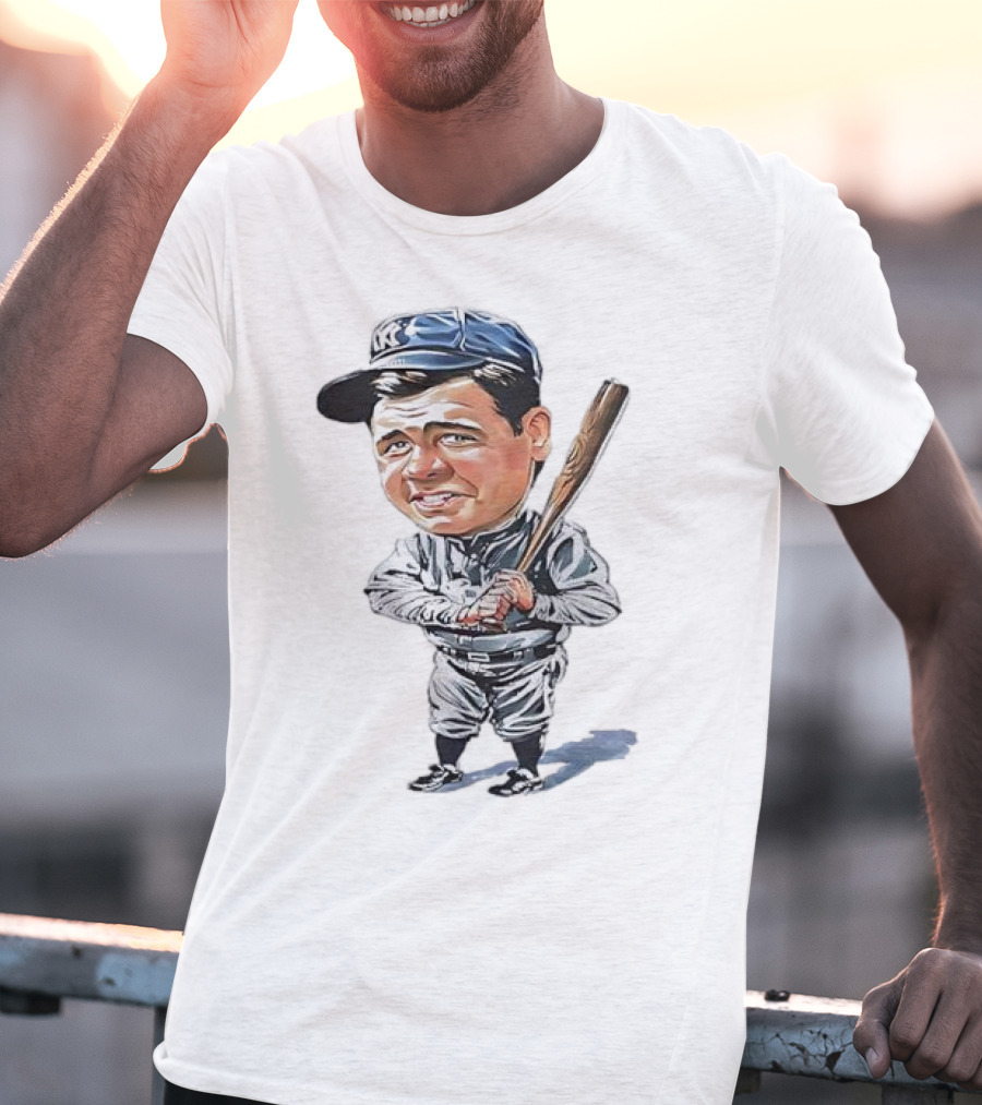 Babe Ruth NY Baseball Retro Caricature T-Shirt
