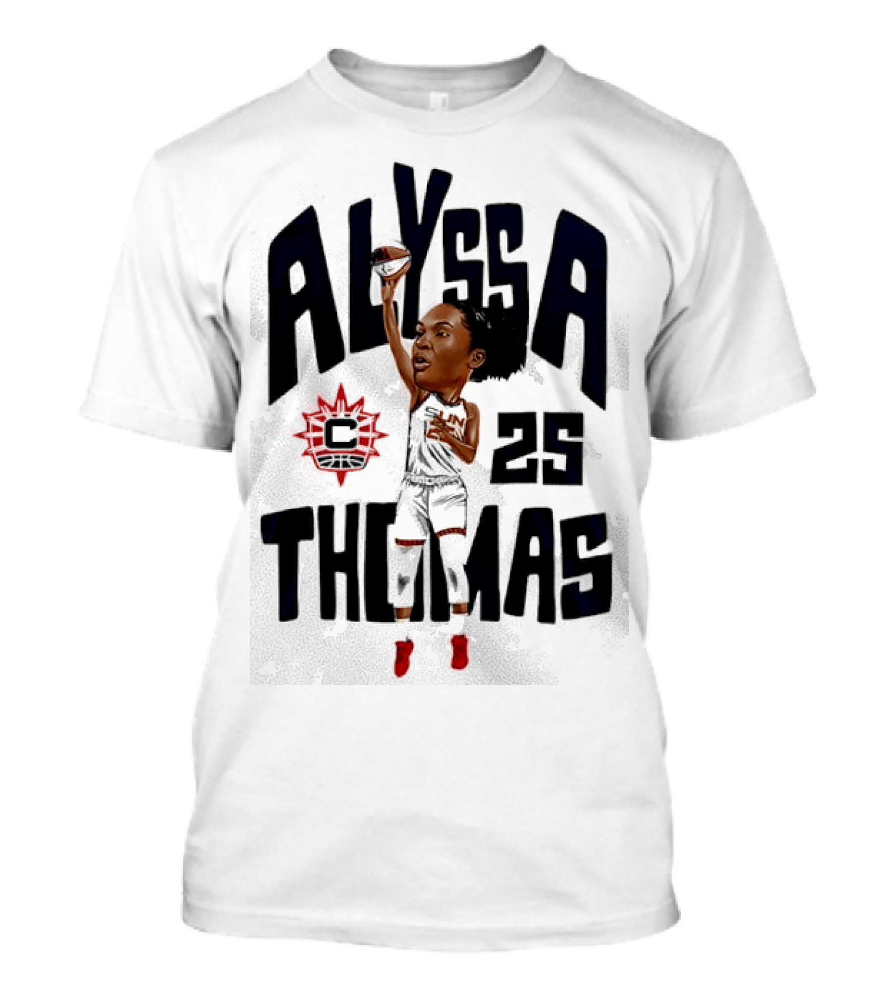 Alyssa Thomas 25 Connecticut Sun Cartoon T-Shirt