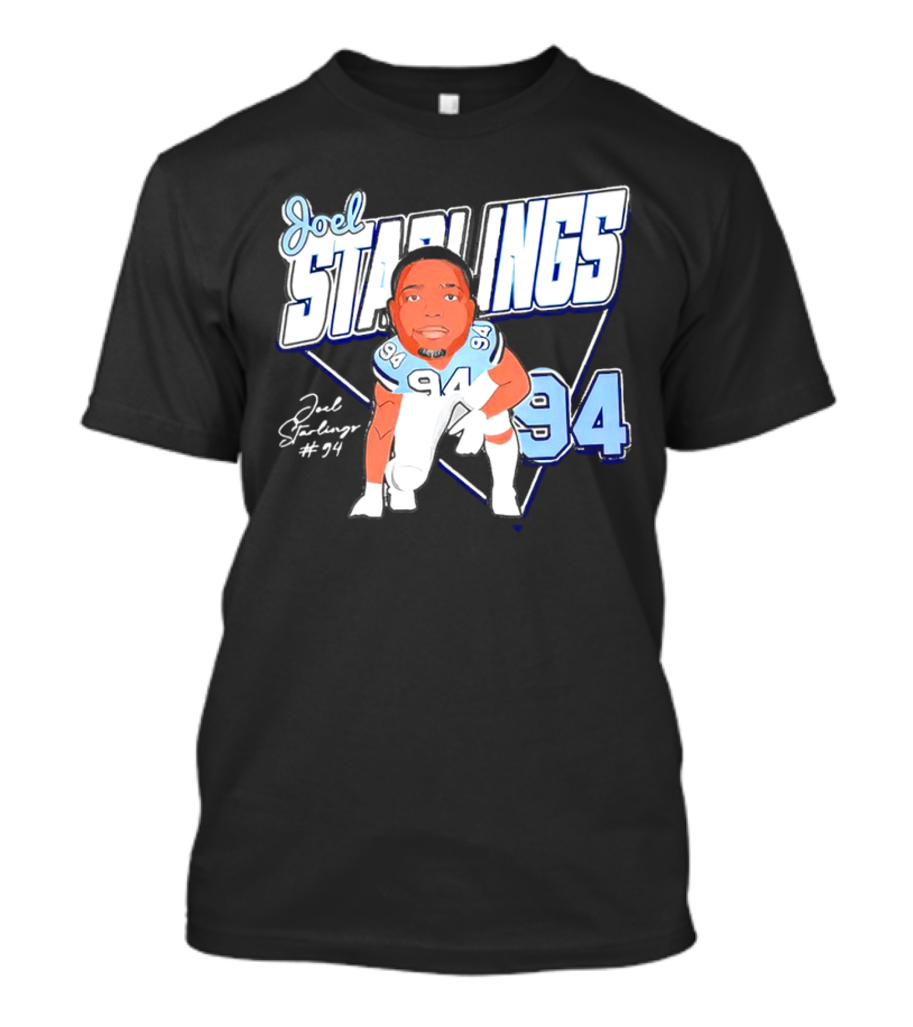 Joel Starlings North Carolina Tar Heels #94 Cartoon Character T-Shirt