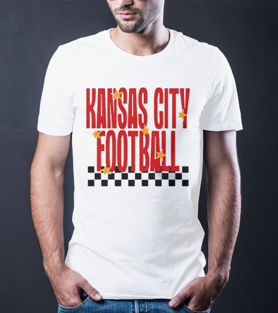 KANSAS CITY FOOTBALL Red Stars Checkerboard Deep Heather T-Shirt