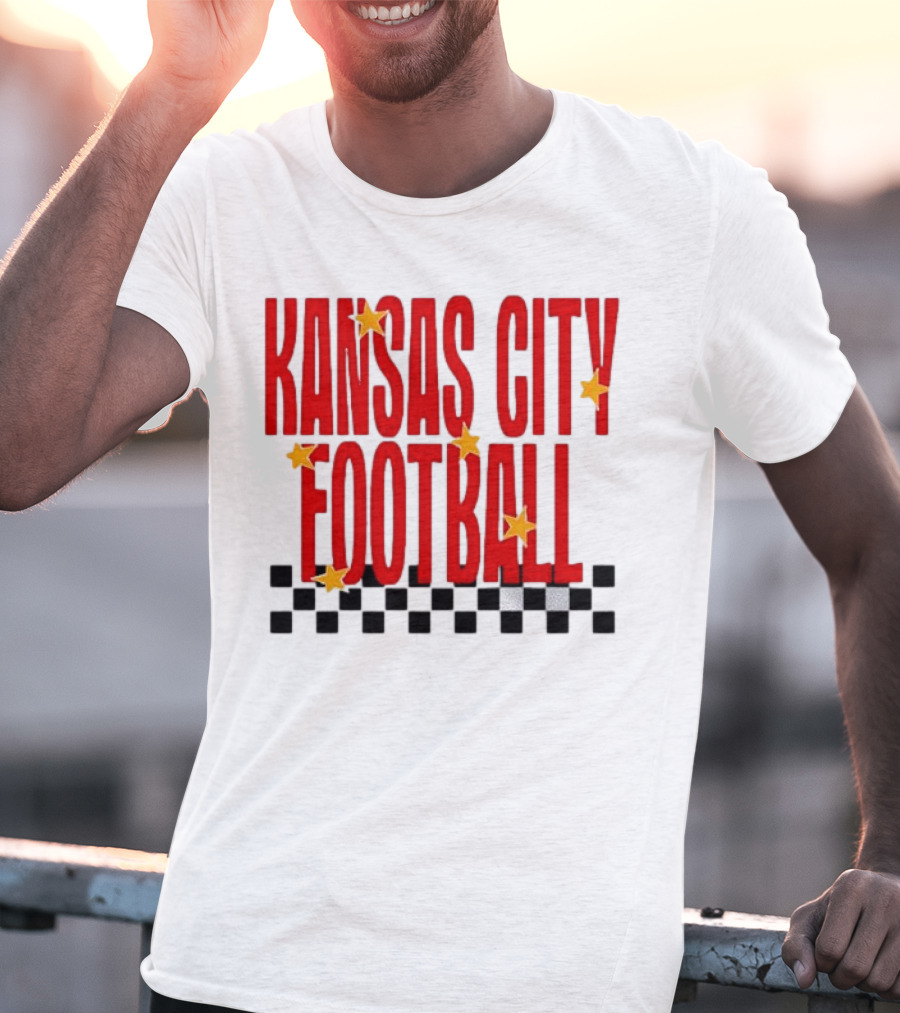 KANSAS CITY FOOTBALL Red Stars Checkerboard Deep Heather T-Shirt