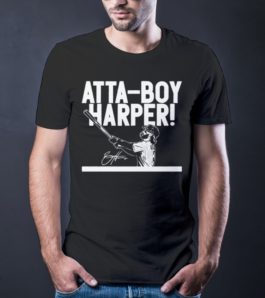 Philadelphia Phillies Atta-boy Harper Signature Baseball T-Shirt
