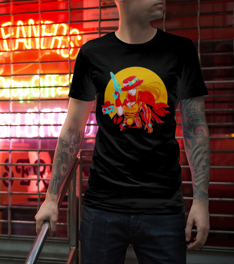 Samus Aran Metroid Marshal With Gun And Hat In Western T-Shirt