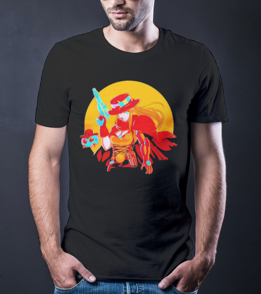 Samus Aran Metroid Marshal With Gun And Hat In Western T-Shirt