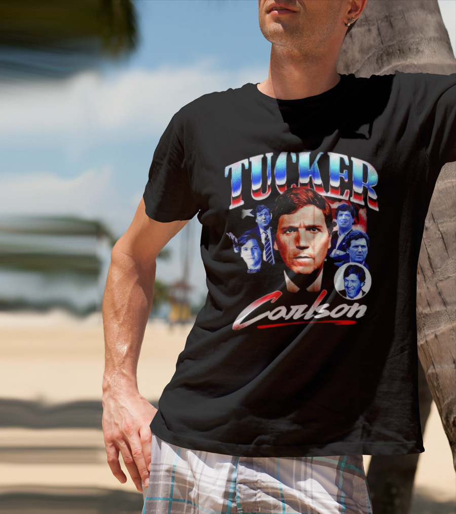 Tucker Carlson Stars And Stripes Faces T-Shirt