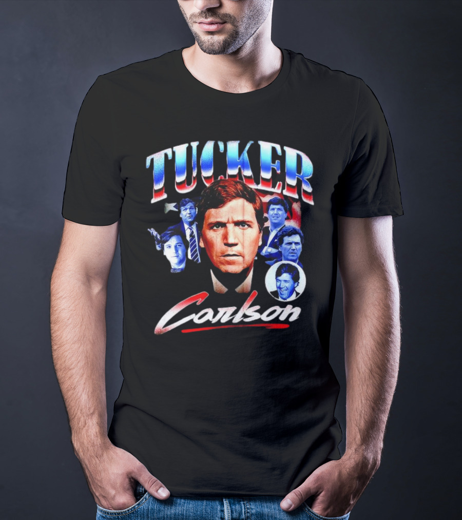Tucker Carlson Stars And Stripes Faces T-Shirt