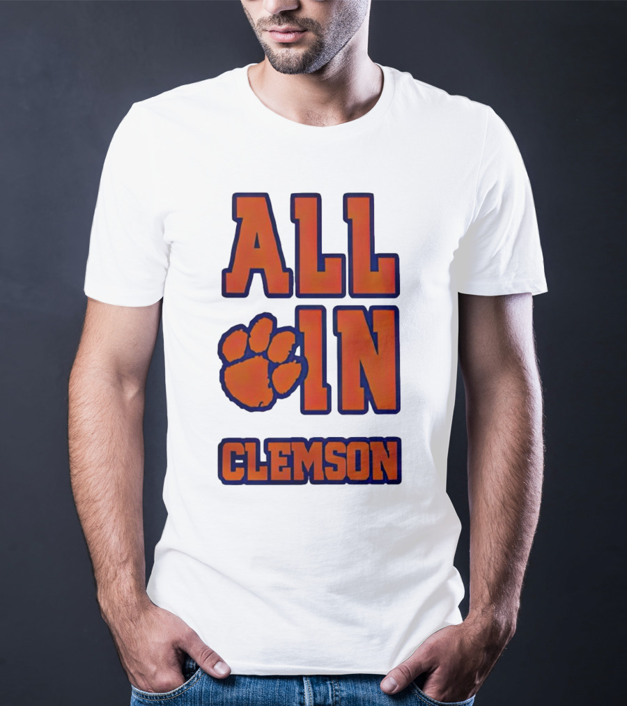 All In Clemson Tigers Football Paw T-Shirt