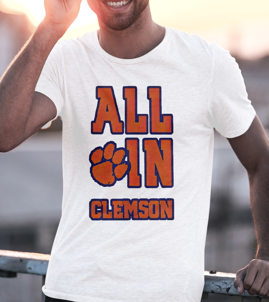 All In Clemson Tigers Football Paw T-Shirt