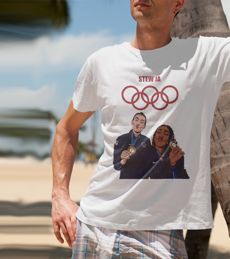Stewja Olympic Rings A'Ja Wilson Breanna Stewart T-Shirt
