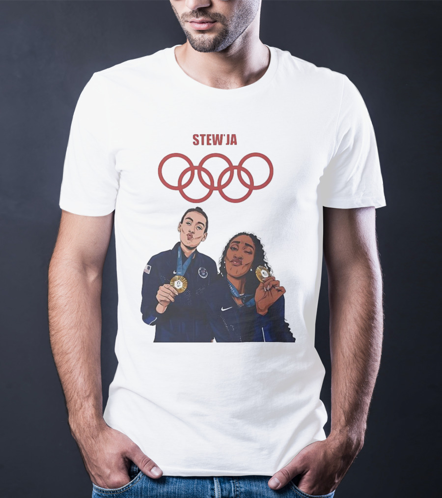 Stewja Olympic Rings A'Ja Wilson Breanna Stewart T-Shirt