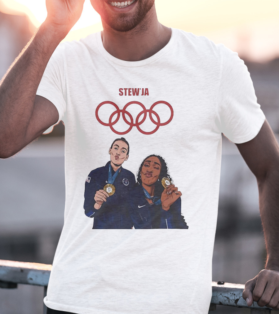 Stewja Olympic Rings A'Ja Wilson Breanna Stewart T-Shirt