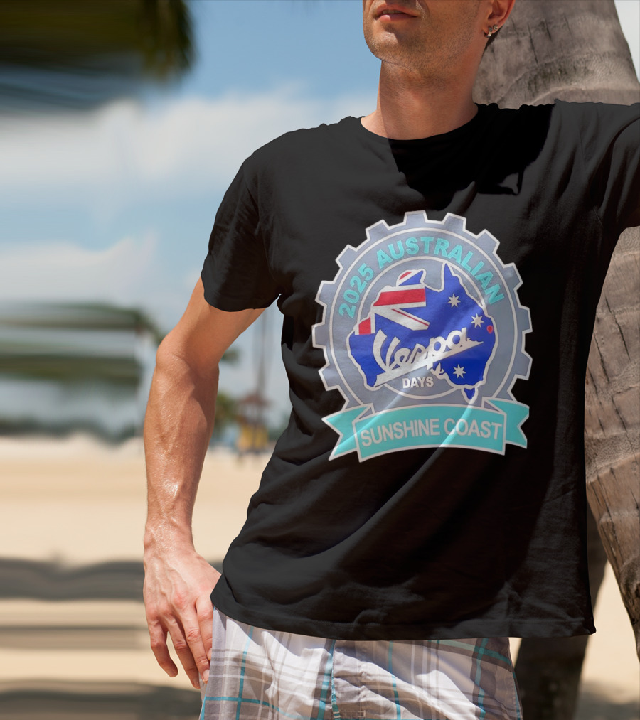 2025 Australian Sunshine Coast Vespa Days Australia Flag T-Shirt
