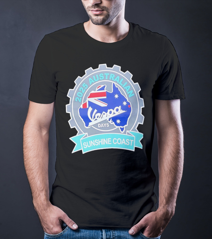 2025 Australian Sunshine Coast Vespa Days Australia Flag T-Shirt